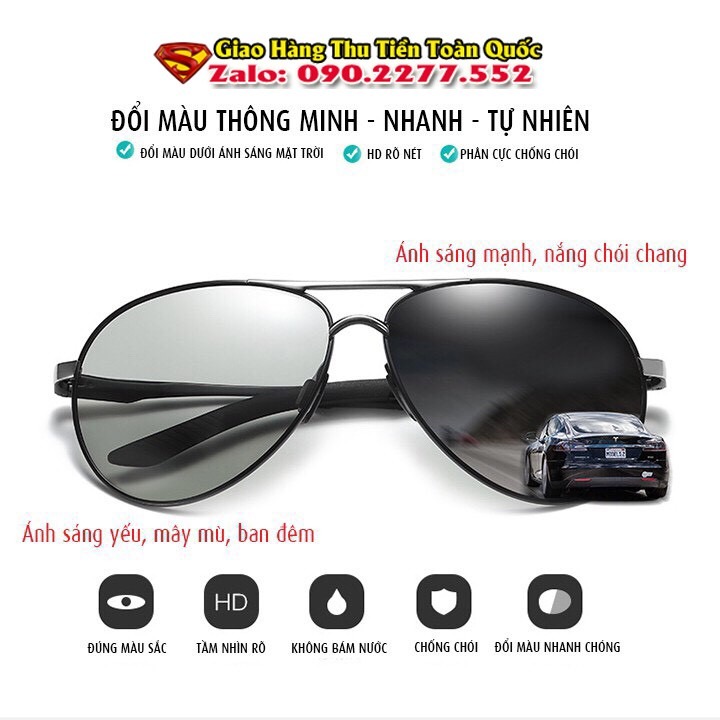 Kính Đổi Màu Chống Chói - Kính Mát Đi Ngày Đêm