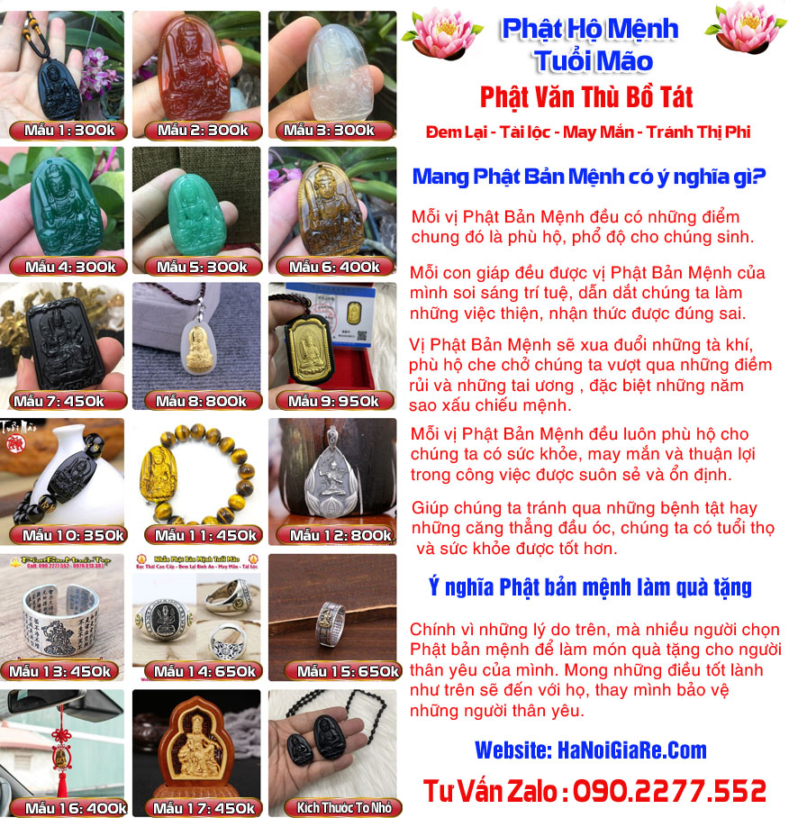 Phật Bản Mệnh Văn Thù Bồ Tát - Phật Bản Mệnh Tuổi Mão