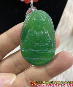 Phật Bản Mệnh Tuổi Tuất Đá Mã Não Xanh - Phật A Di Đà